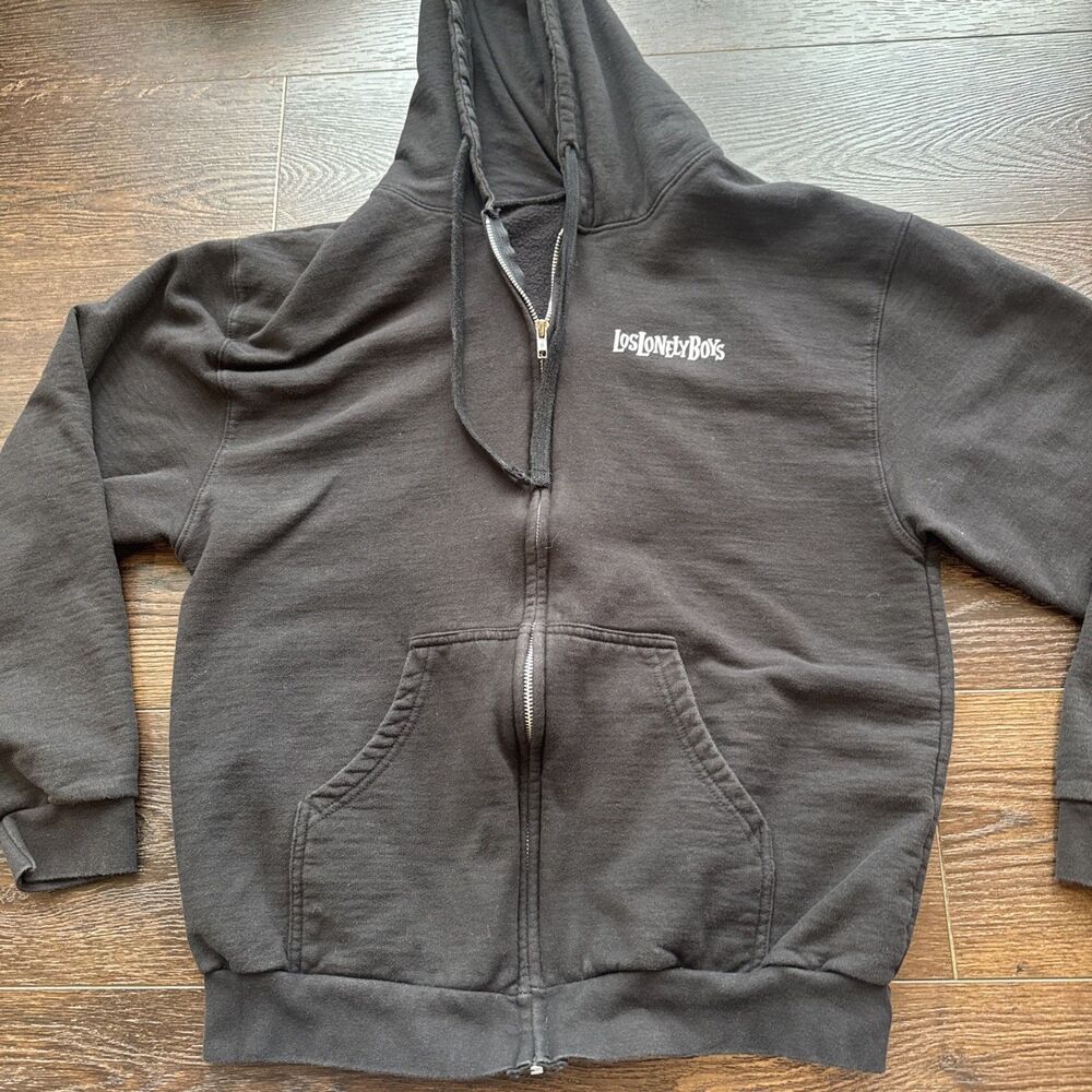 Los Lonely Boys Long Sleeve Black Full Zip Hoodie Sweatshirt Band Mens Sz Large